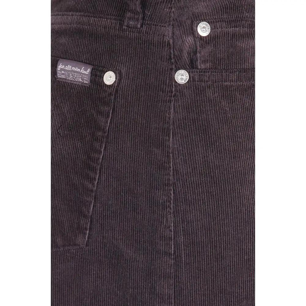7FOR Brown Cotton Casual Pants