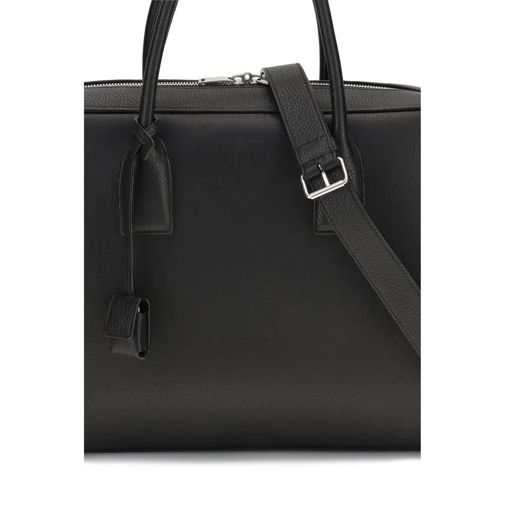 Saint Laurent Black Calf Leather Bos Taurus Handbag