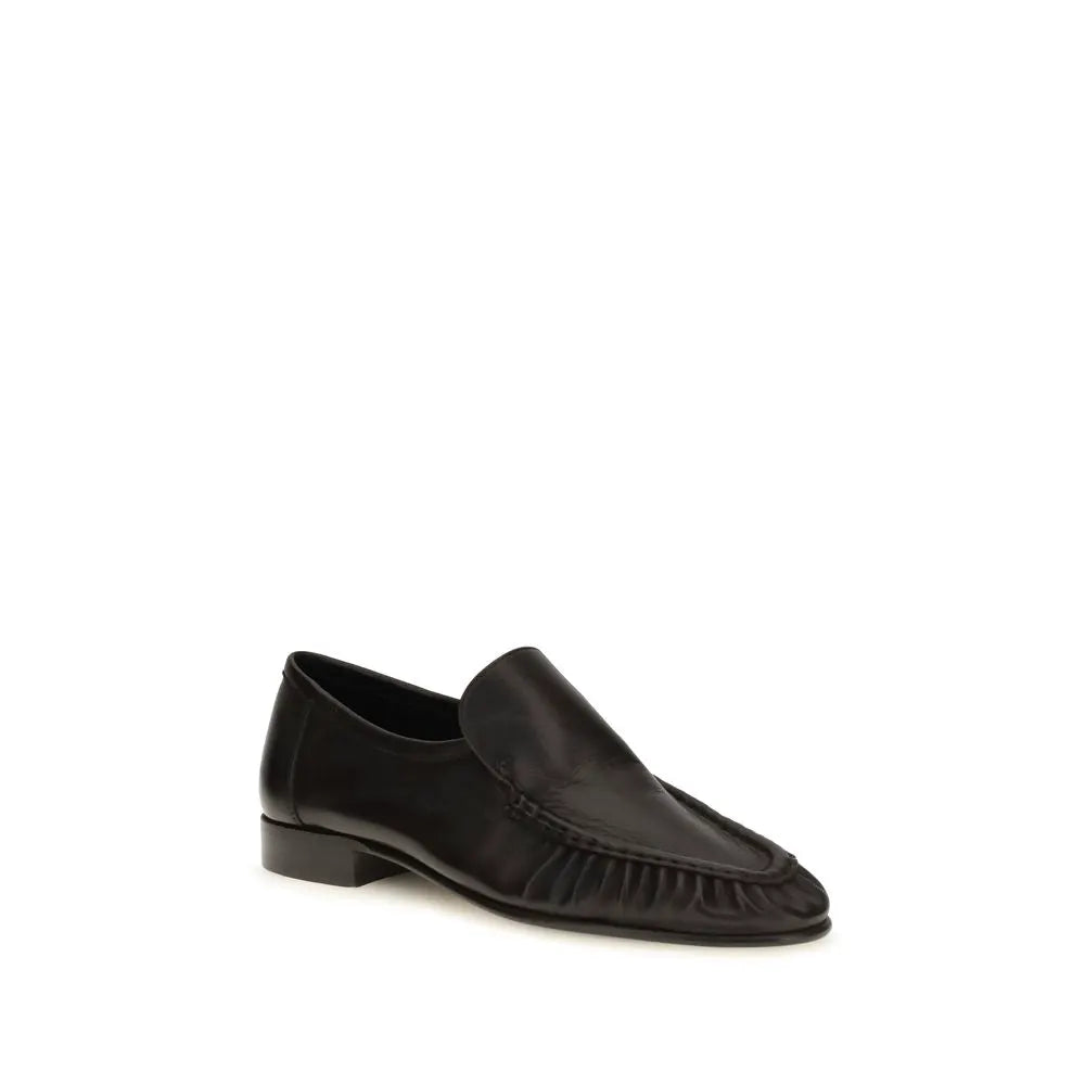 The Row The Row Brown Suede Leather Slip-On Loafers
