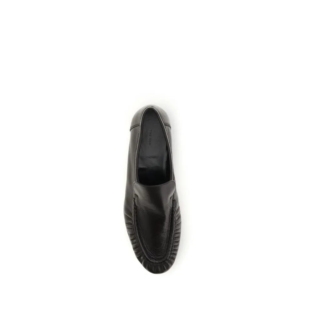 The Row The Row Brown Suede Leather Slip-On Loafers