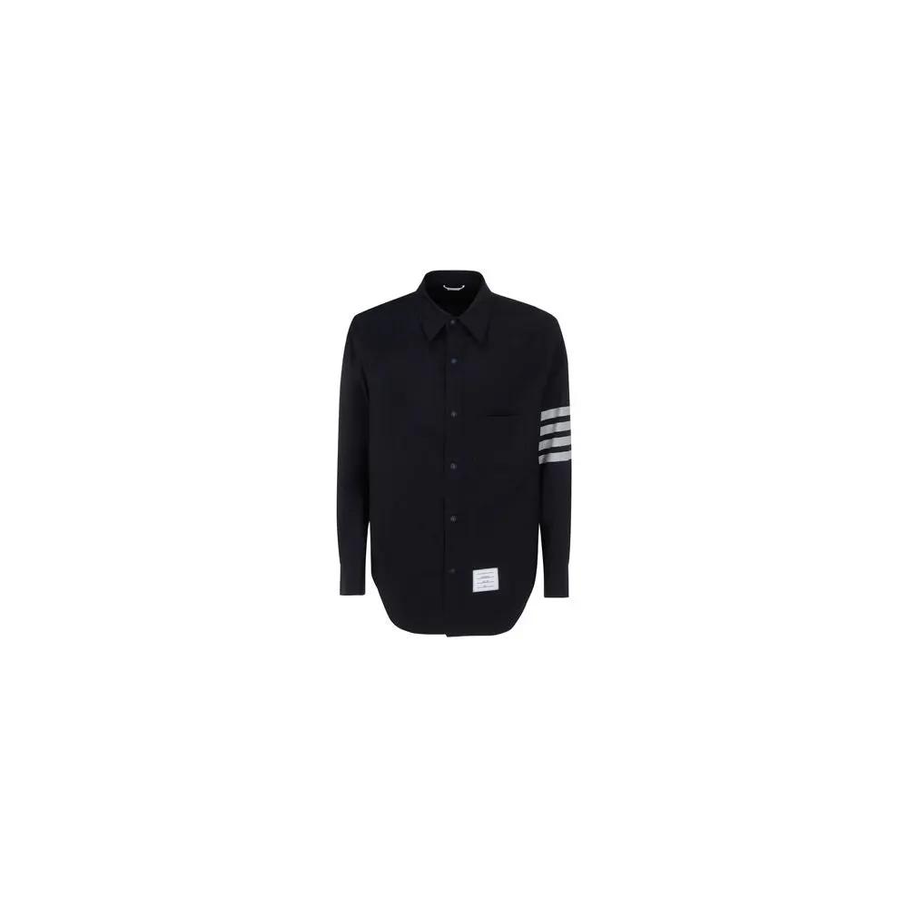 Thom Browne Thom Browne Blue Wool Oves Aries Dress Shirt