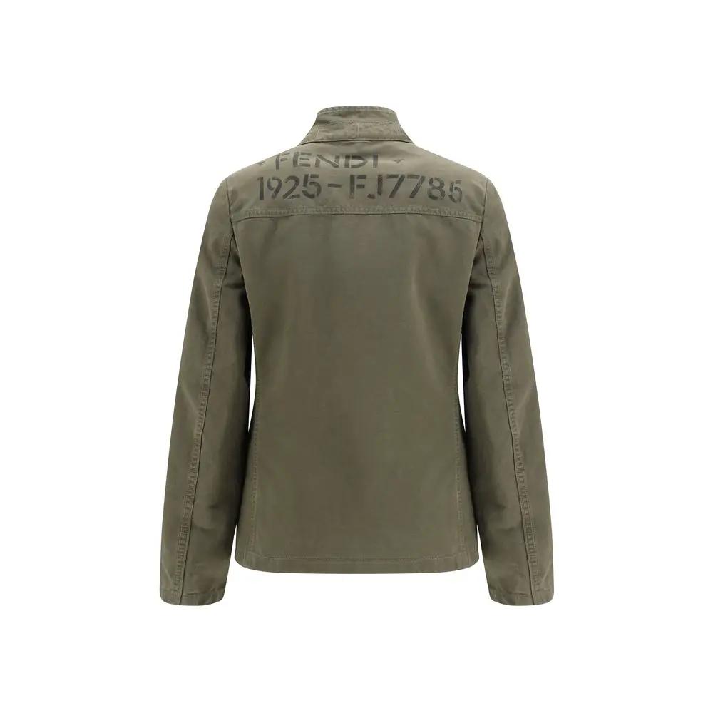 Fendi Bicolor Cotton Full-Length Jacket