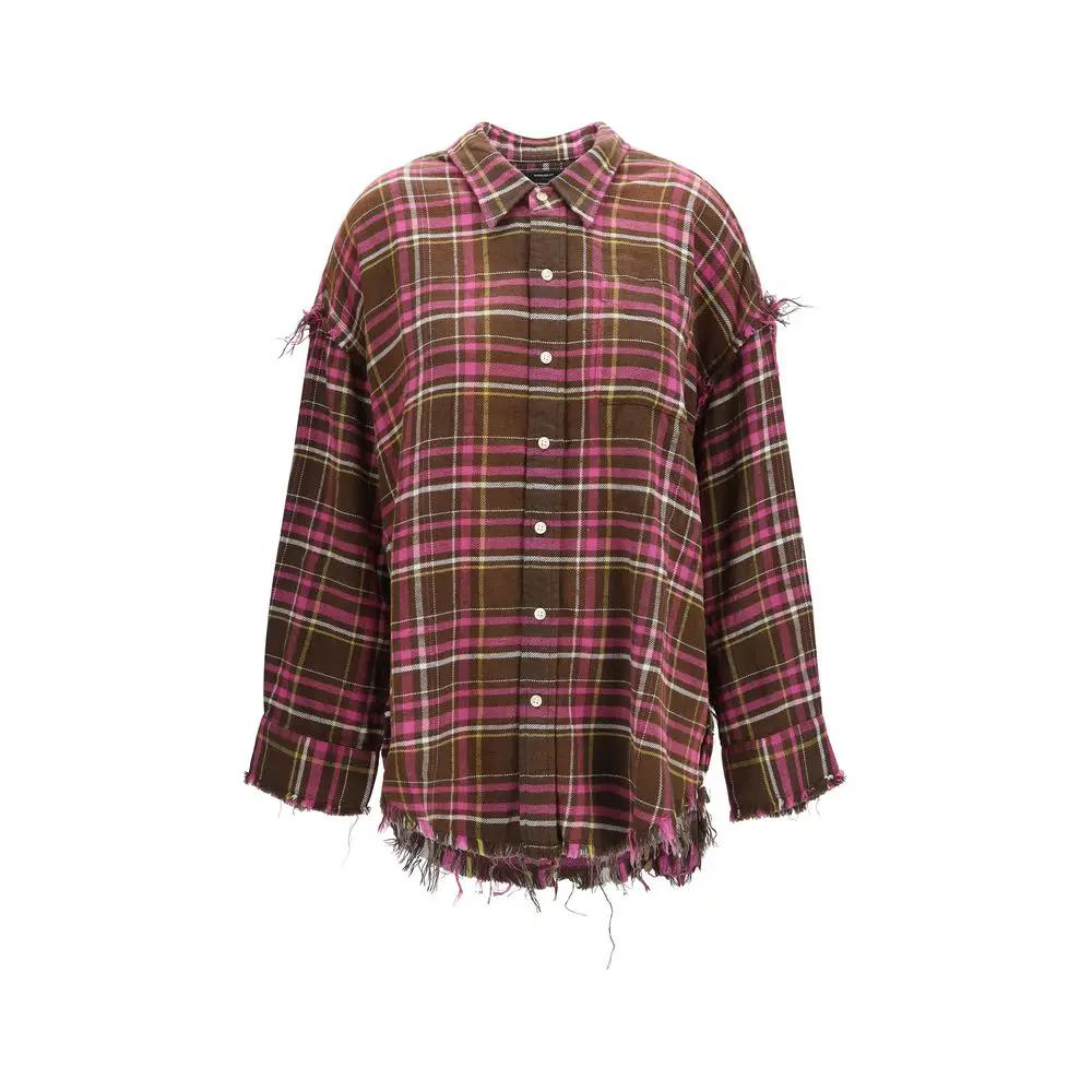 R13 R13 Brown Cotton Pattern Shirt