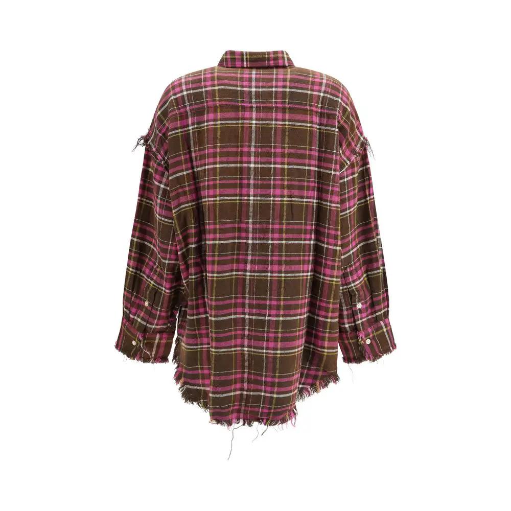 R13 R13 Brown Cotton Pattern Shirt