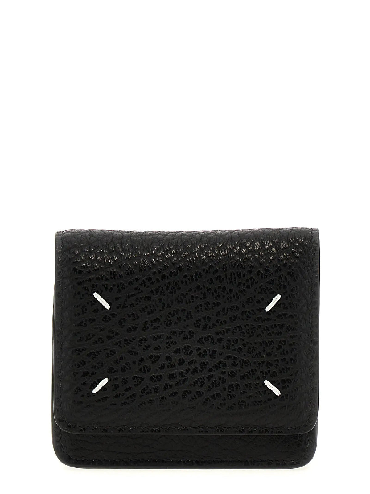 Porte-cartes en cuir de veau noir Maison Margiela