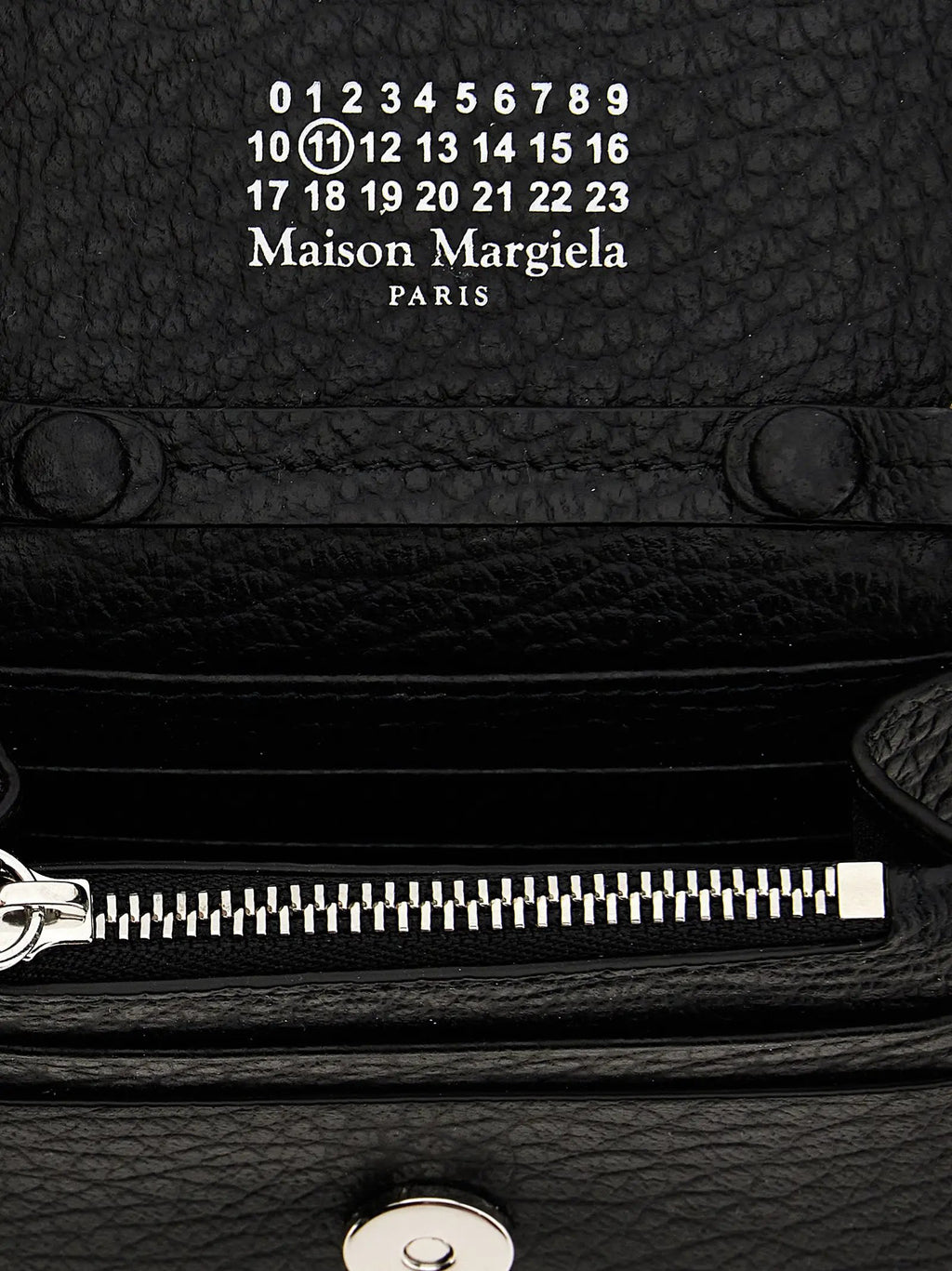 Porte-cartes en cuir de veau noir Maison Margiela