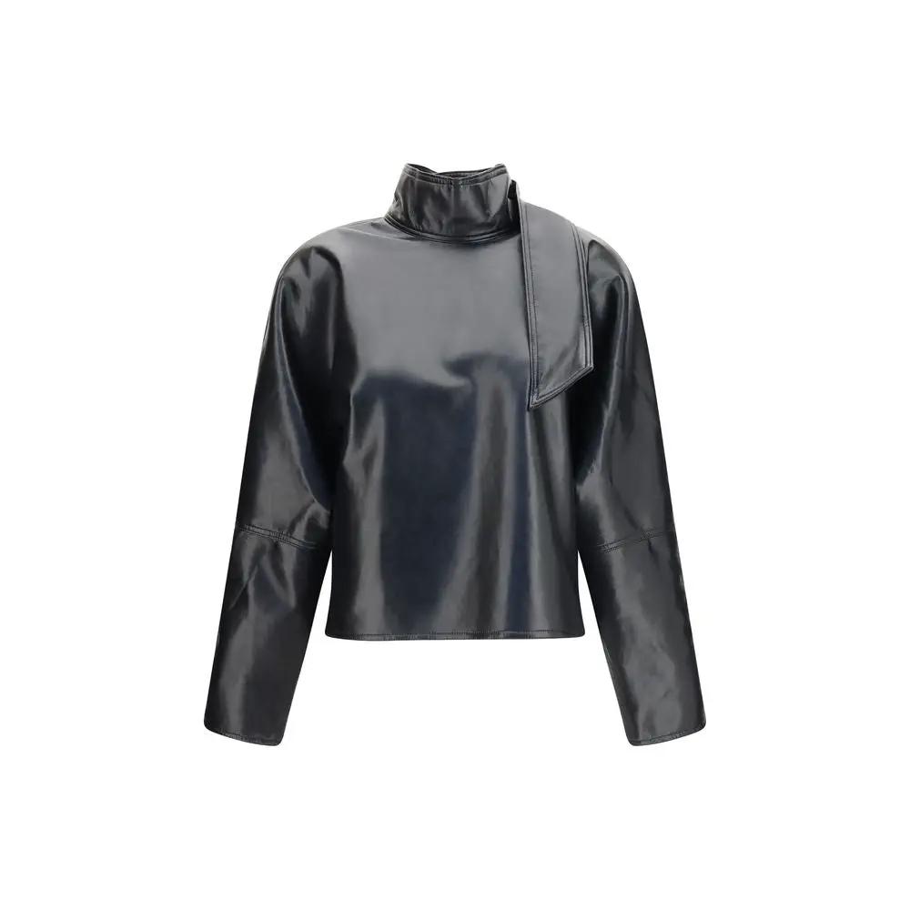Agolde Black Recycled Leather Shirt