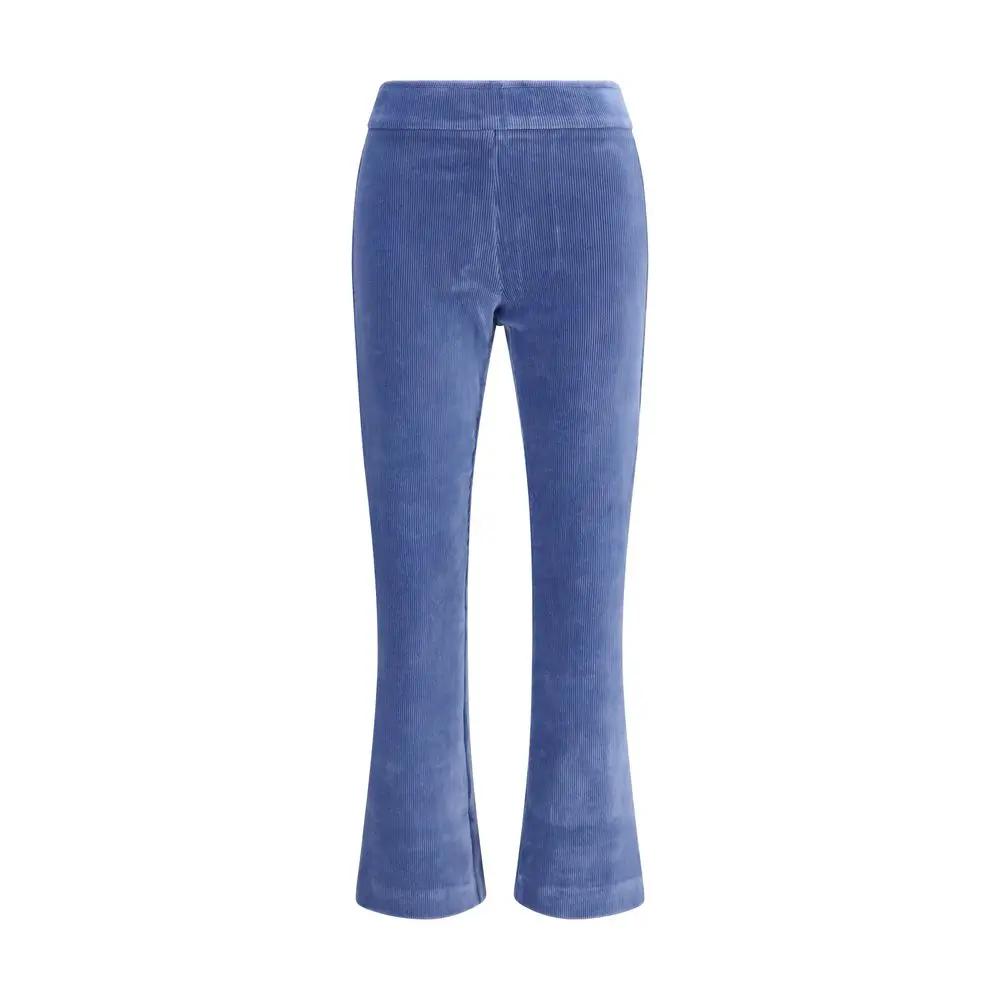 Avenue Montaigne Avenue Montaigne Blue Cotton Flared Pants