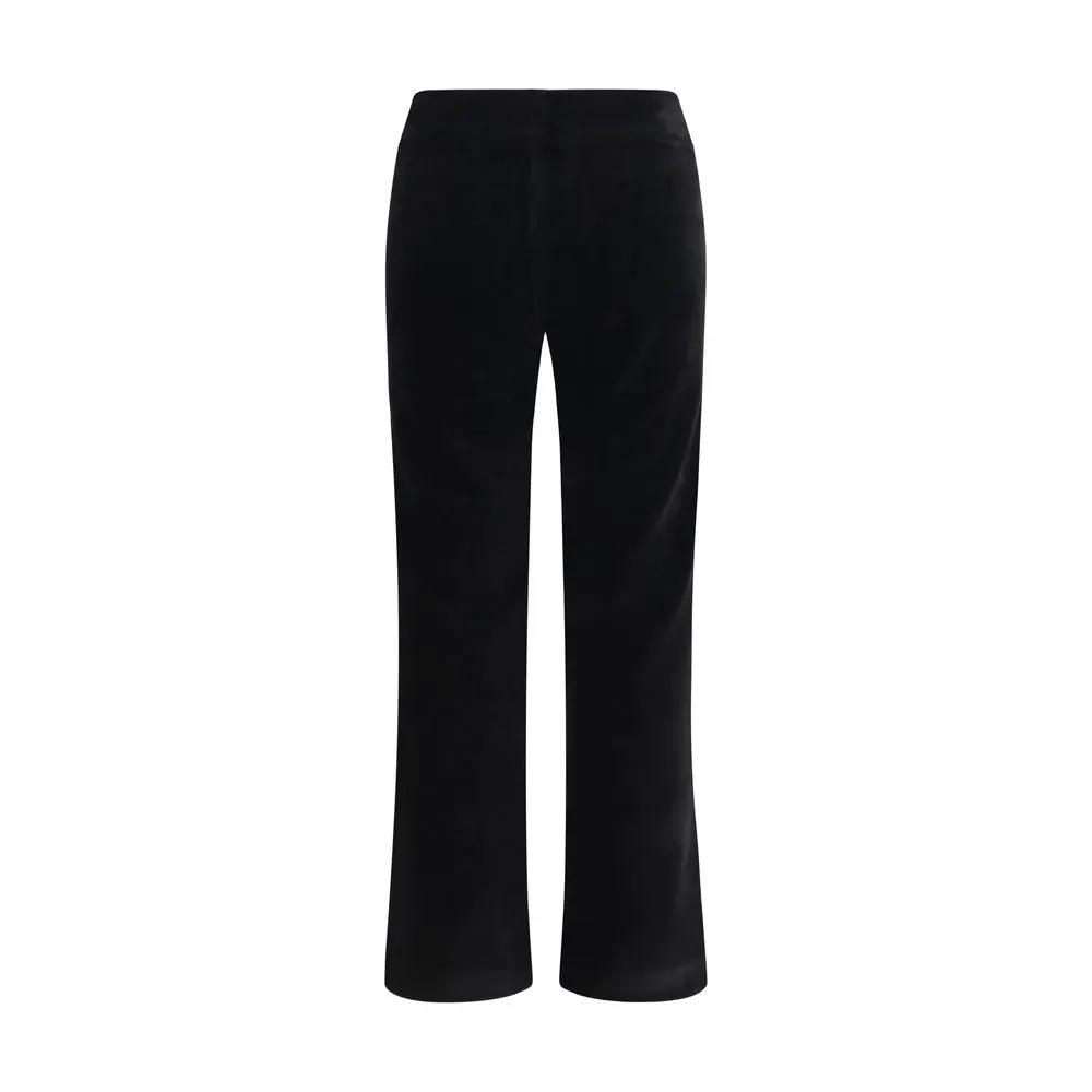 Avenue Montaigne Black Cotton Flared Pants