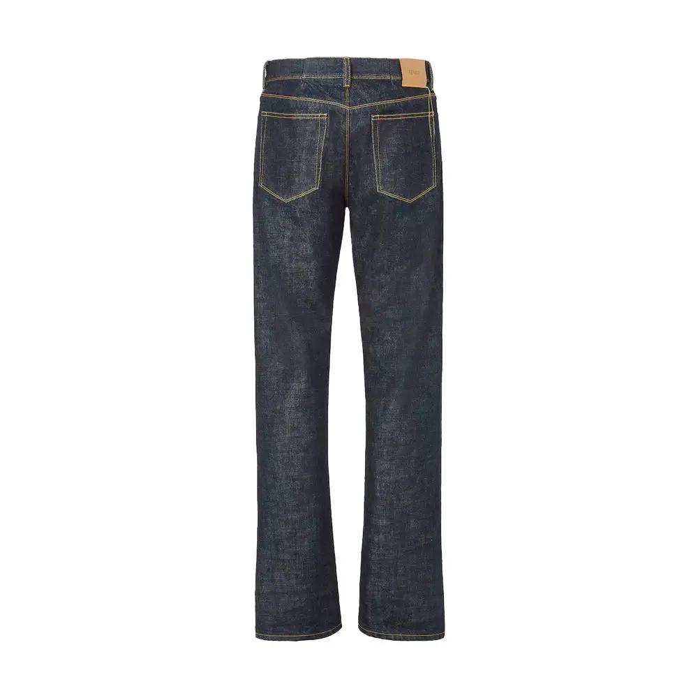 Fendi Fendi Blue Cotton Slim Fit Jeans