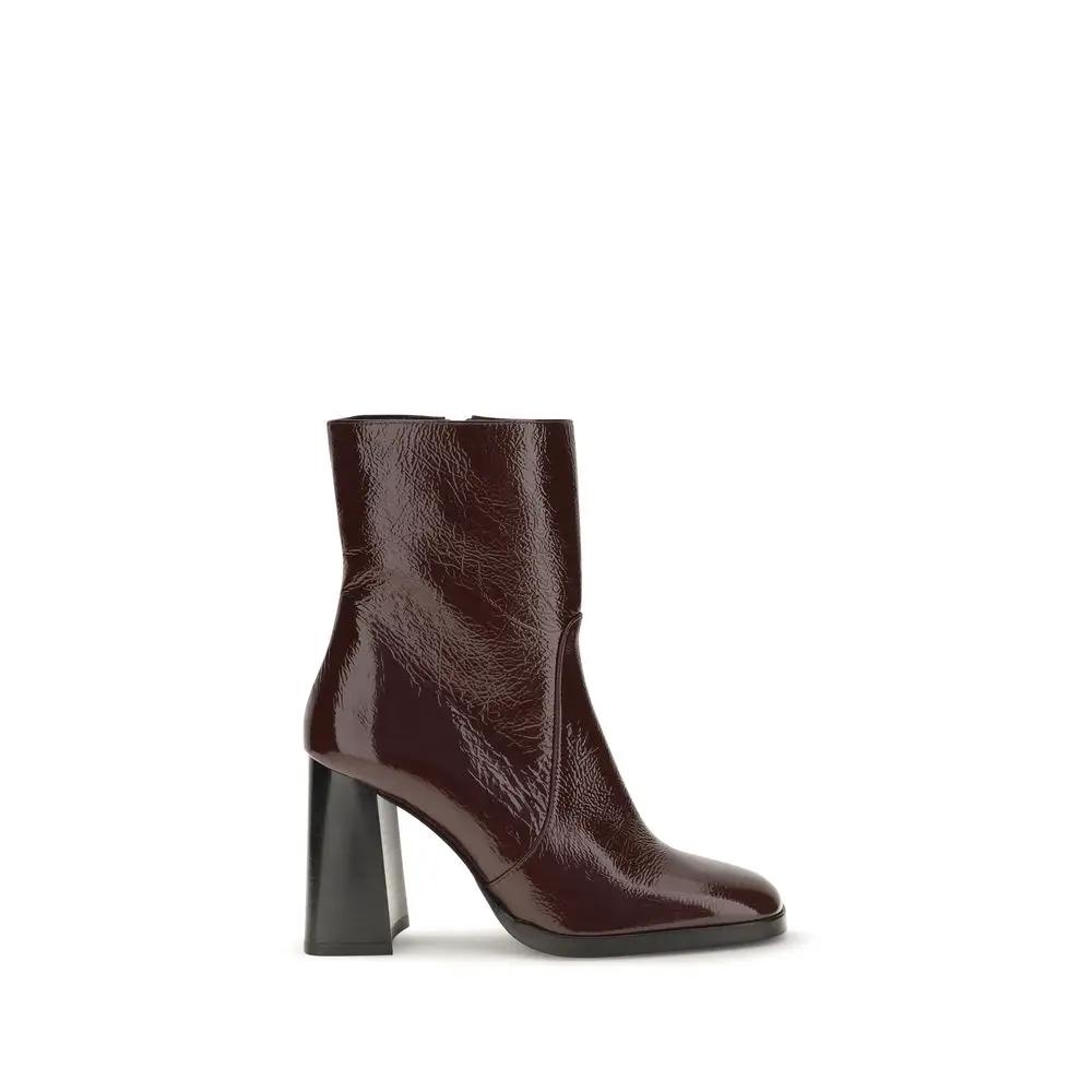 Stuart Weitzman Stuart Weitzman Bordeaux Calf Leather Bos Taurus Ankle Boots