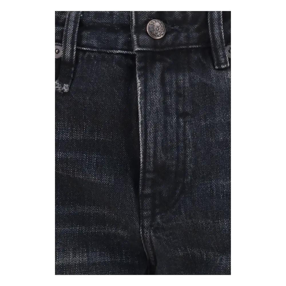 R13 Black Cotton Boyfriend Jeans