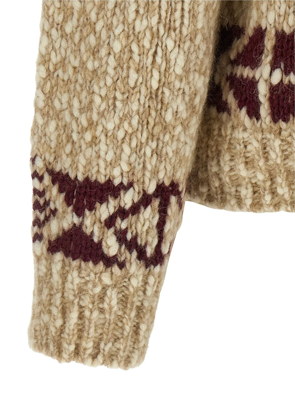 Moncler Grenoble Beige Wool Cardigan
