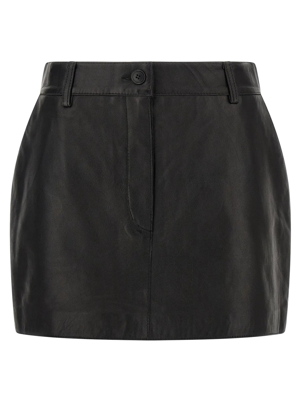 P.A.R.O.S.H. Black Lamb Leather Long Skirt