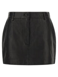 P.A.R.O.S.H. Black Lamb Leather Long Skirt
