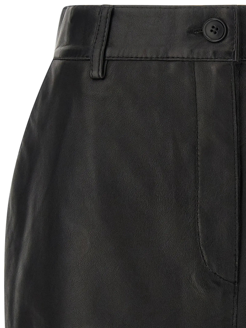 P.A.R.O.S.H. Black Lamb Leather Long Skirt