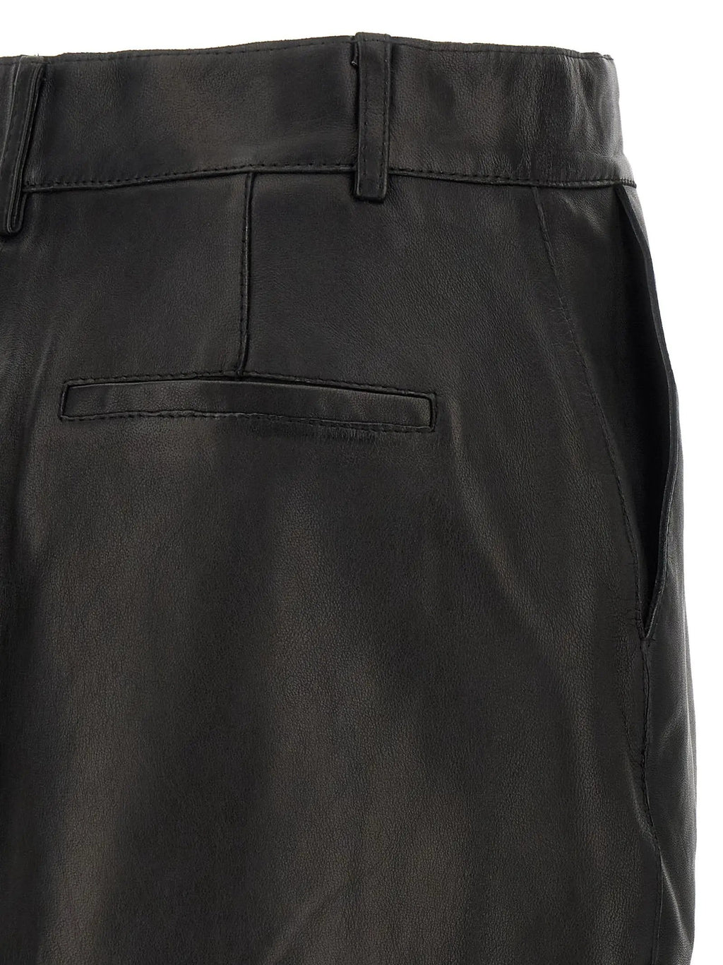 P.A.R.O.S.H. Black Lamb Leather Long Skirt