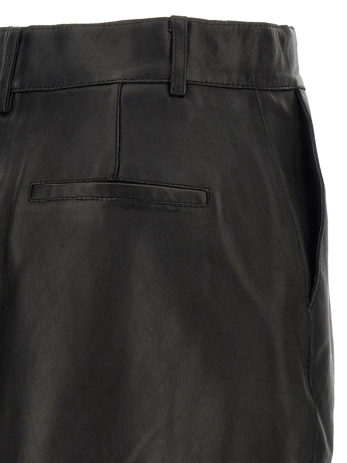 P.A.R.O.S.H. Black Lamb Leather Long Skirt