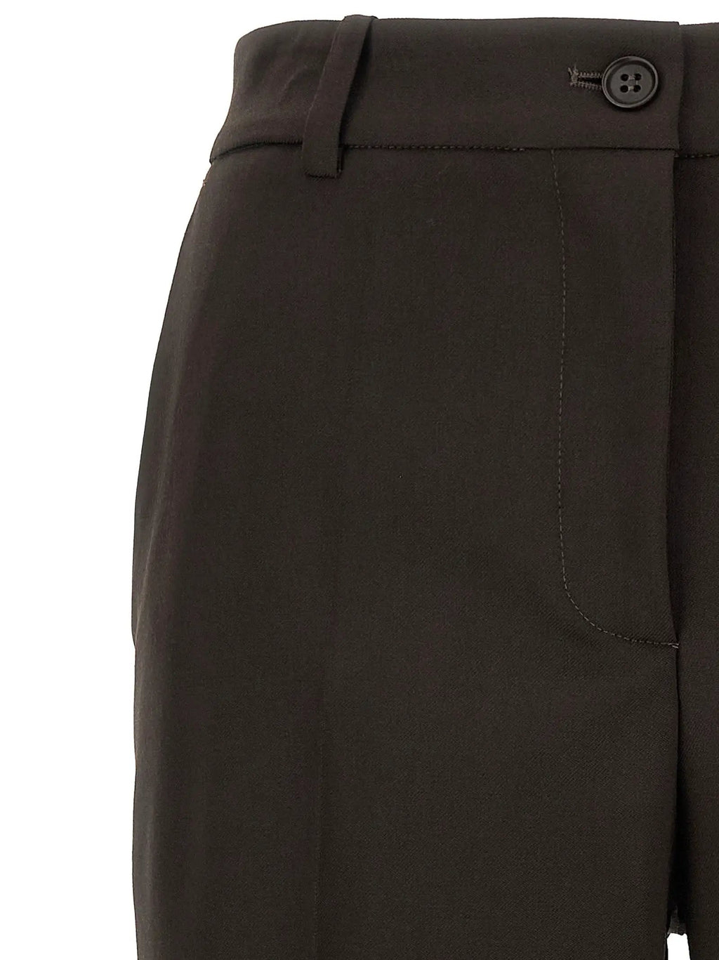 P.A.R.O.S.H. Brown Virgin Wool Flared Pants