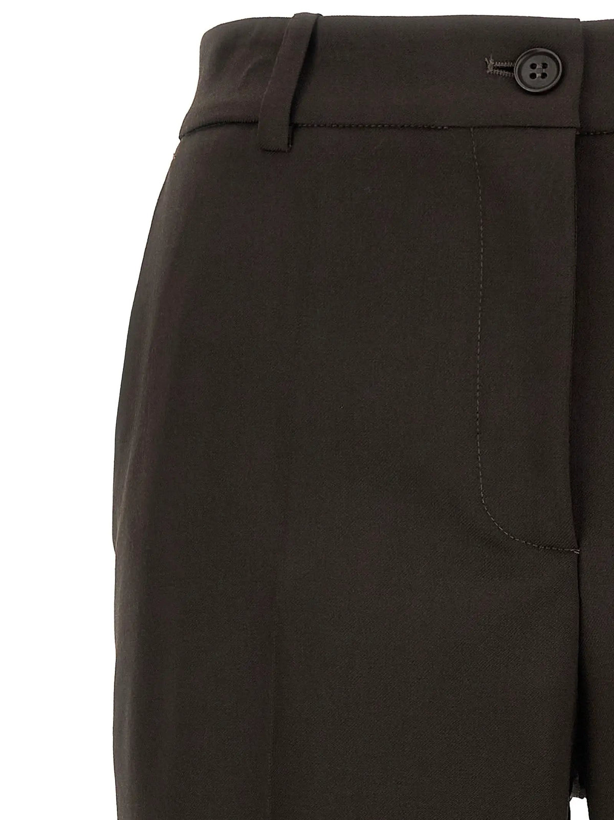 P.A.R.O.S.H. Brown Virgin Wool Flared Pants
