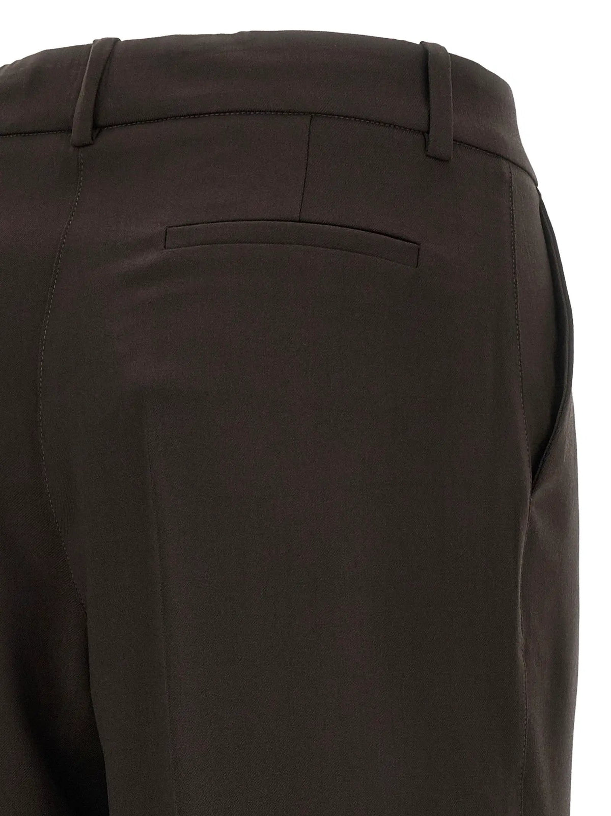 P.A.R.O.S.H. Brown Virgin Wool Flared Pants