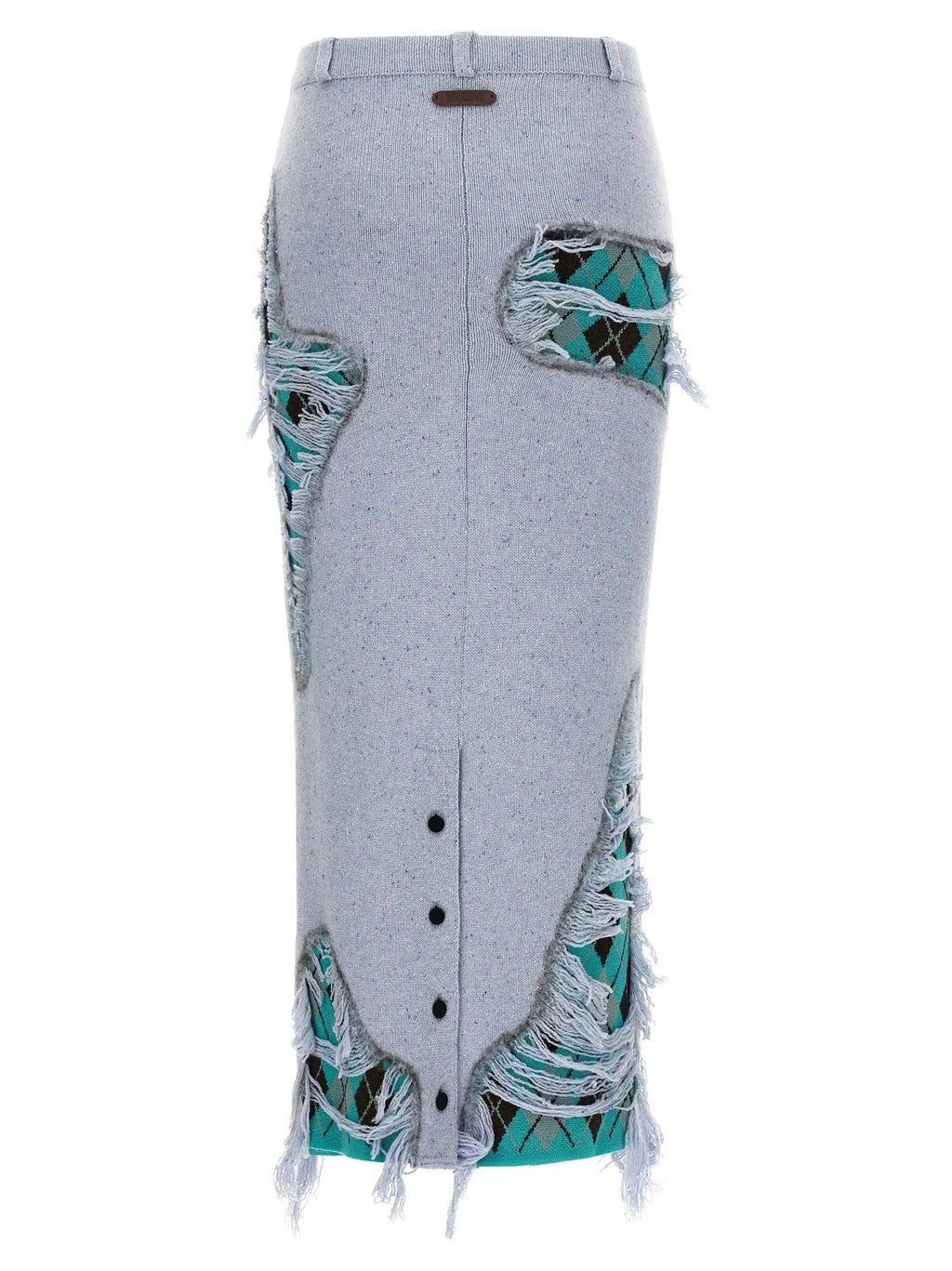 Moschino Blue Wool Midi Skirt