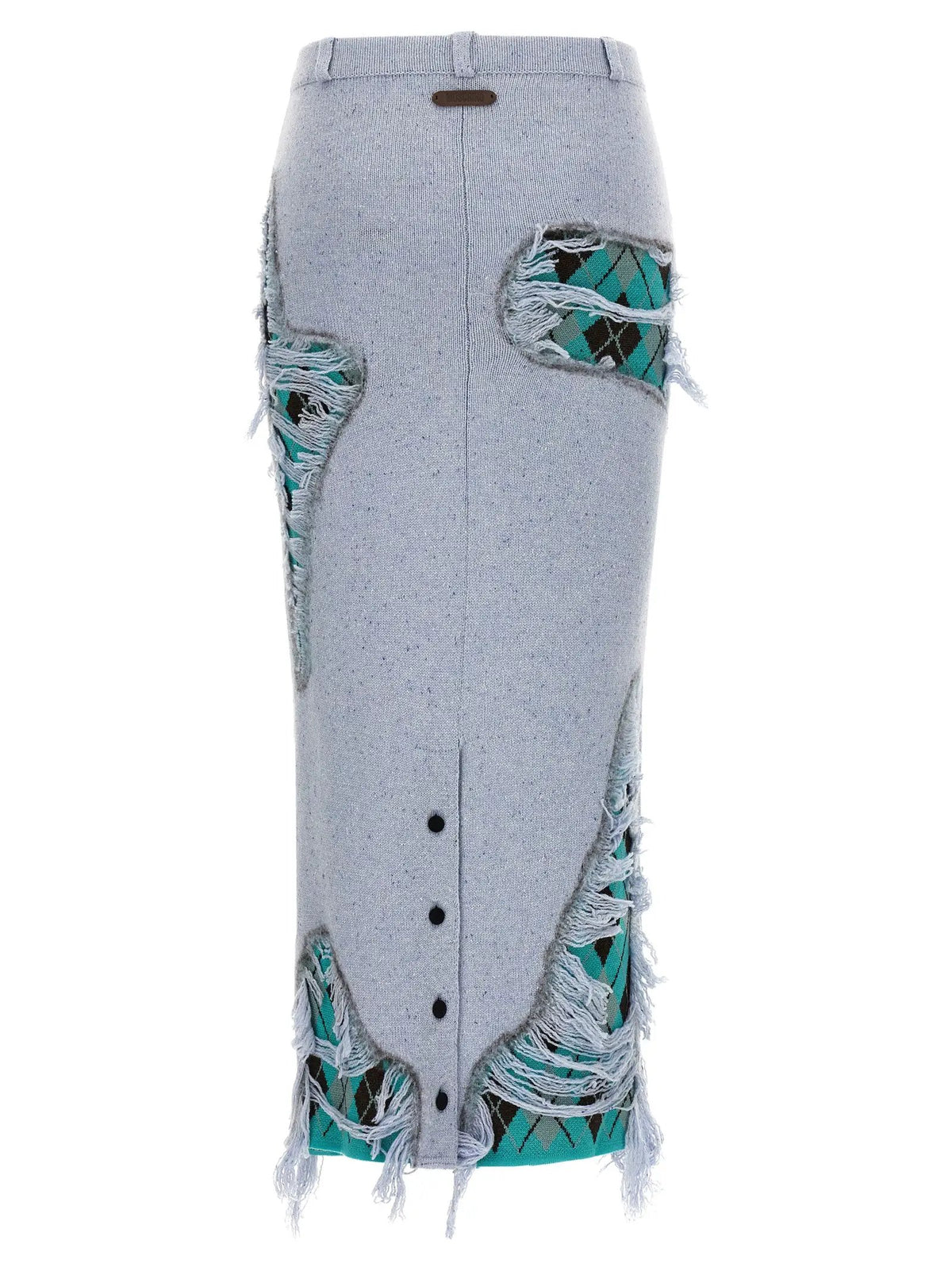 Moschino Blue Wool Midi Skirt