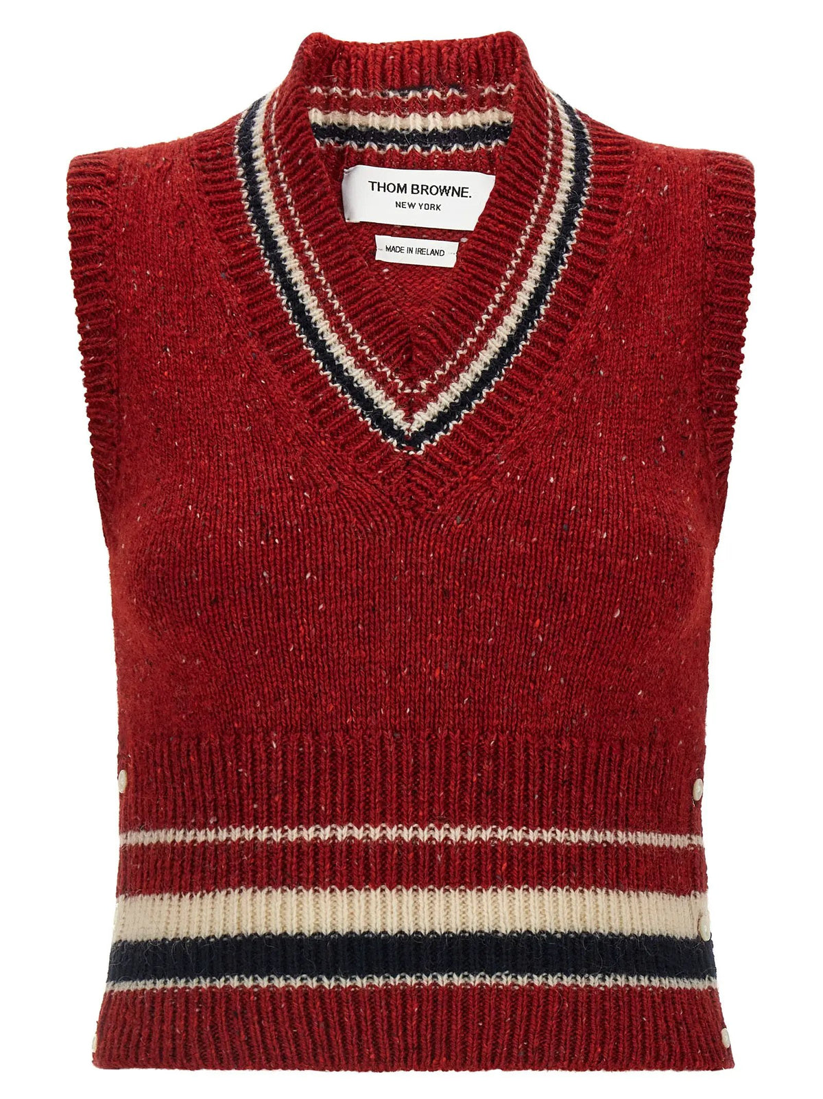 Thom Browne Red Wool Sleeveless Jacket
