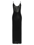 Saint Laurent Black Viscose Long Dress
