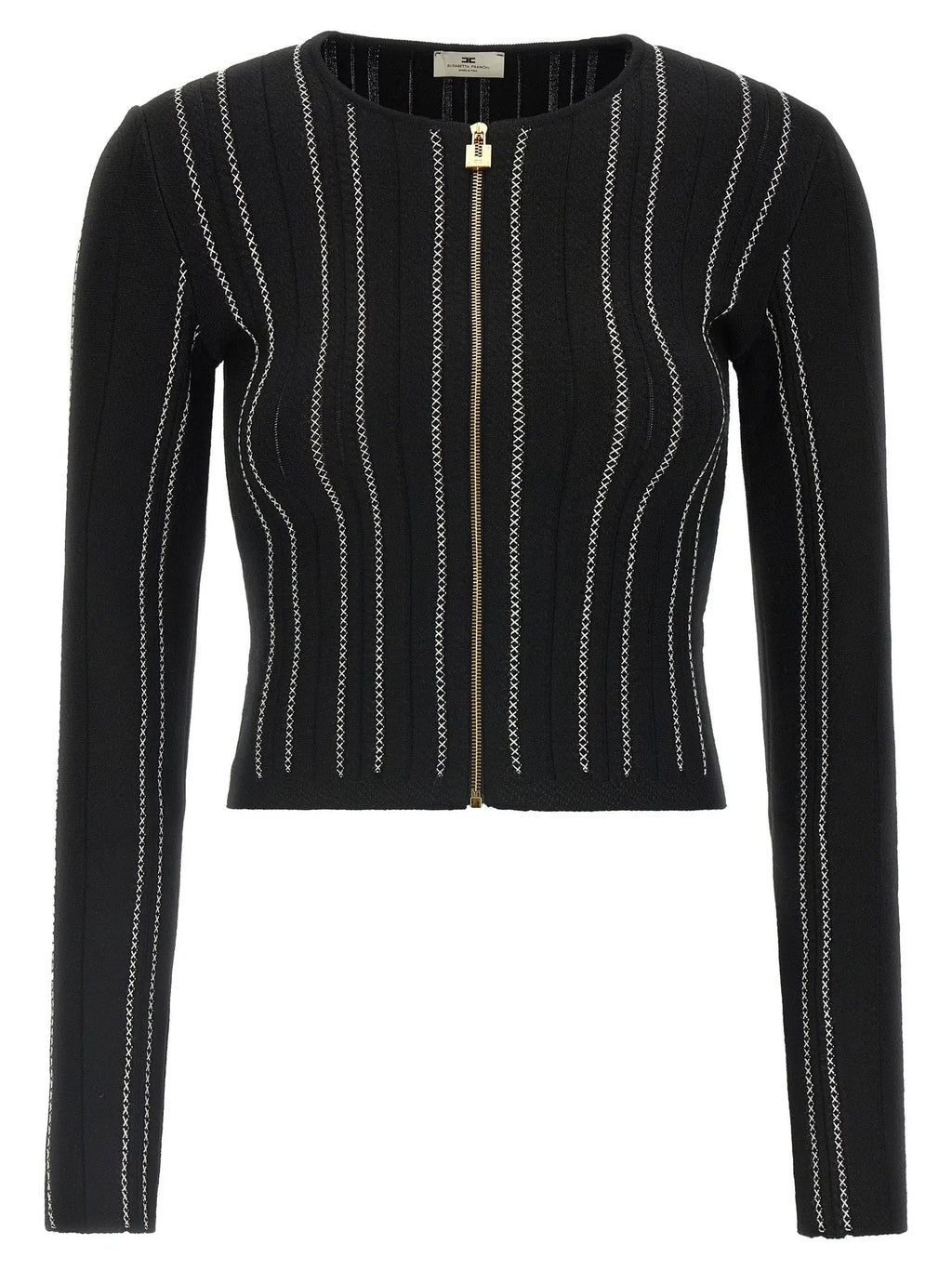 Elisabetta Franchi Black Viscose Cardigan