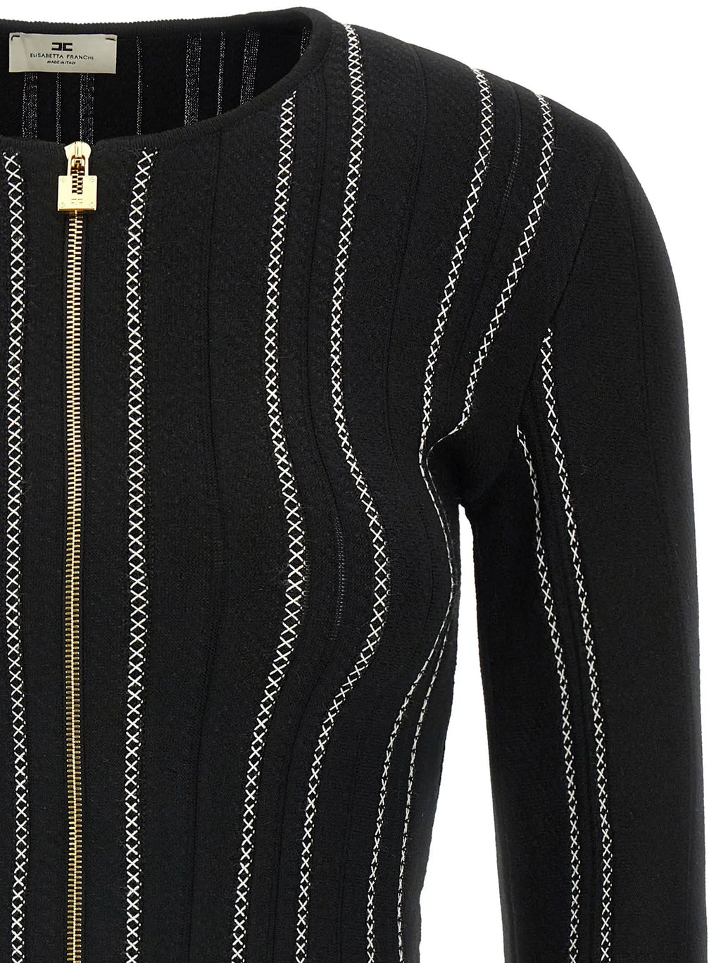 Elisabetta Franchi Black Viscose Cardigan