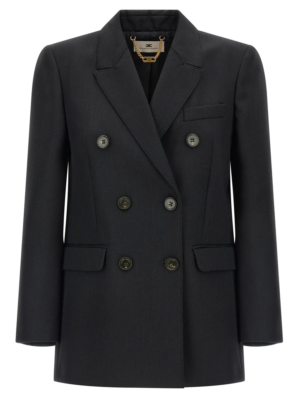 Elisabetta Franchi Black Virgin Wool Blazer