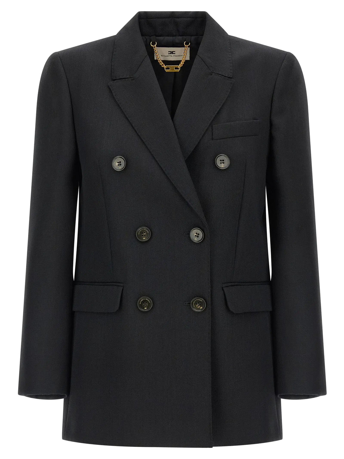 Elisabetta Franchi Black Virgin Wool Blazer