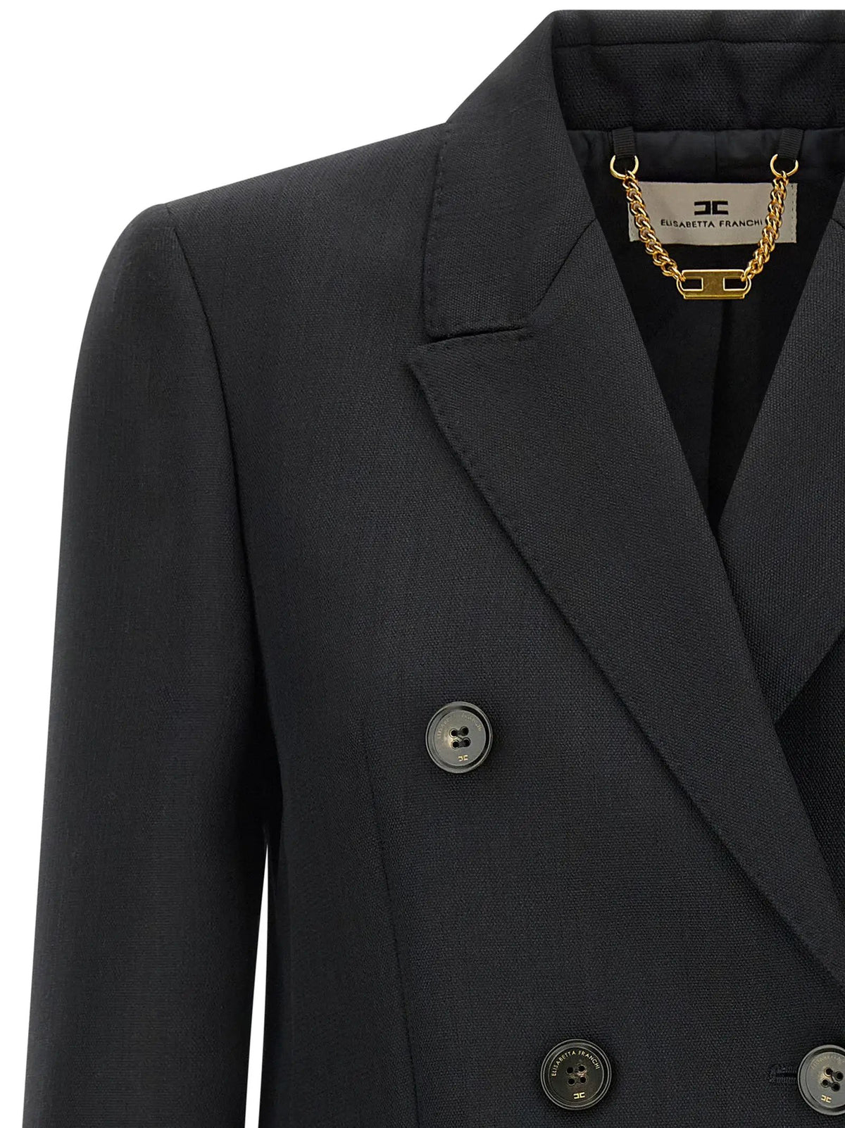 Elisabetta Franchi Black Virgin Wool Blazer