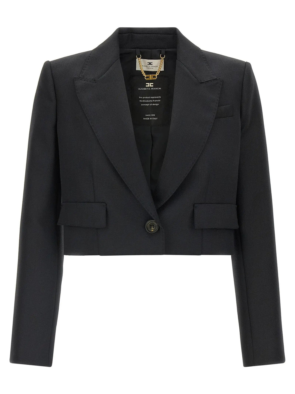 Elisabetta Franchi Black Virgin Wool Blazer