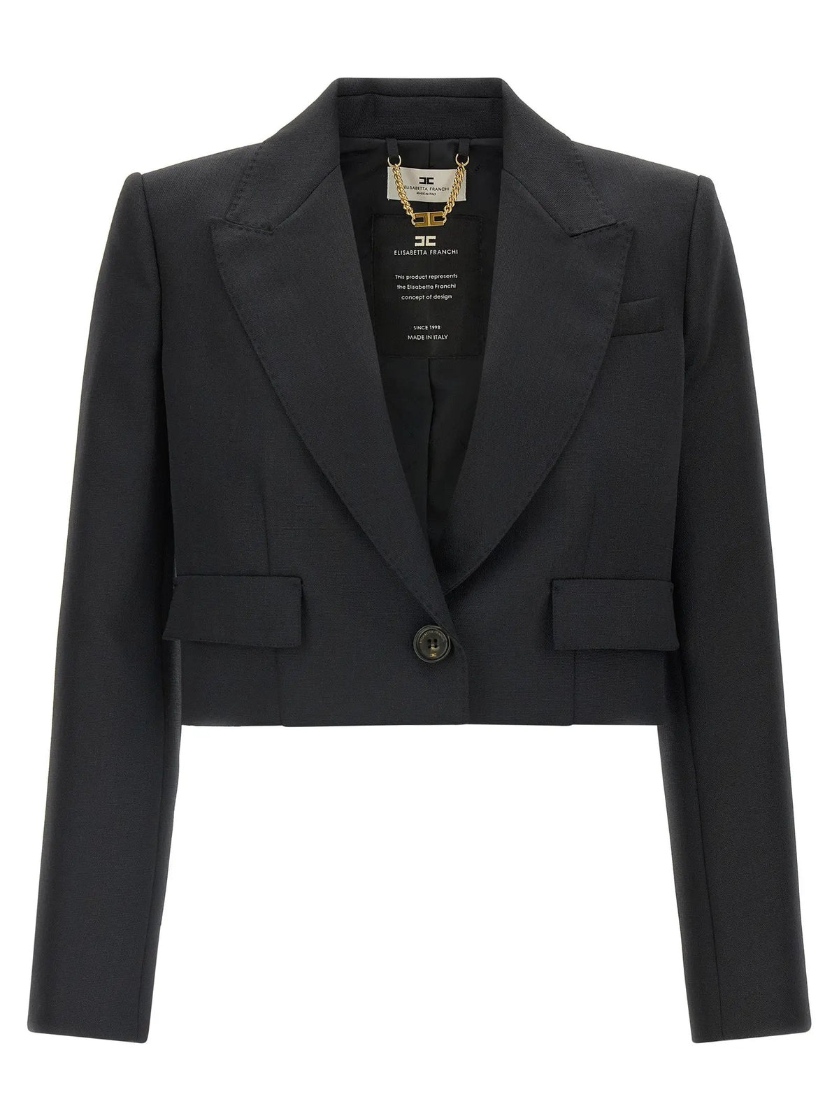 Elisabetta Franchi Black Virgin Wool Blazer