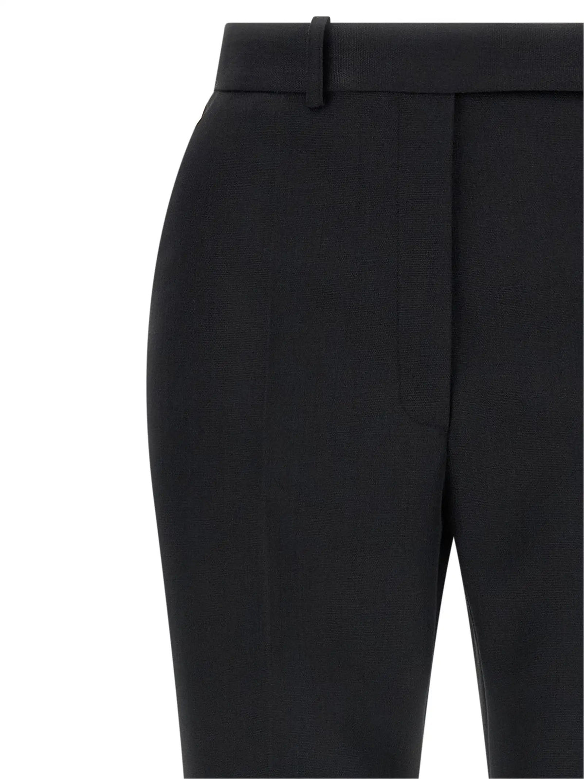 Elisabetta Franchi Black Virgin Wool Flared Pants