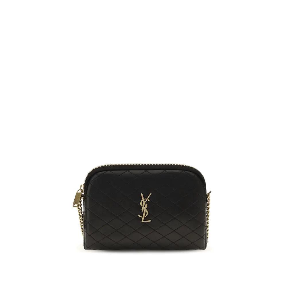 Saint Laurent Saint Laurent Black Calf Leather Bos Taurus Shoulder Bag