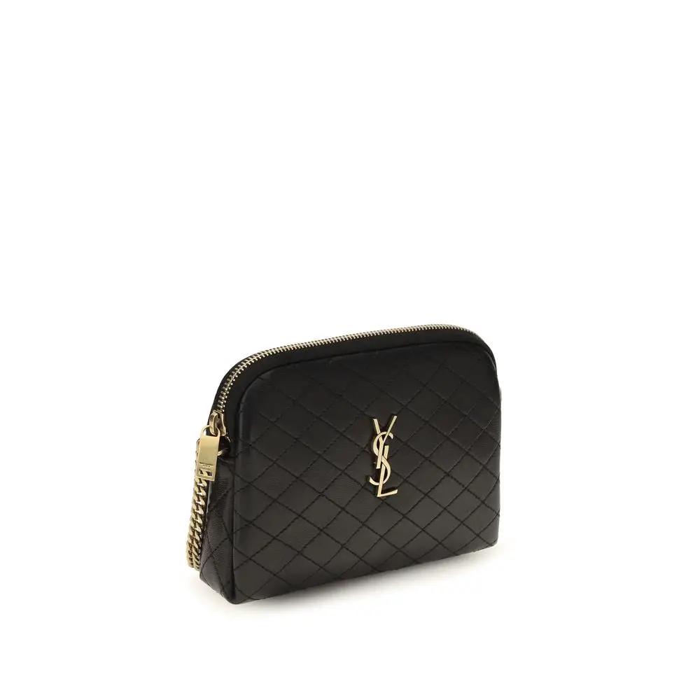 Saint Laurent Saint Laurent Black Calf Leather Bos Taurus Shoulder Bag