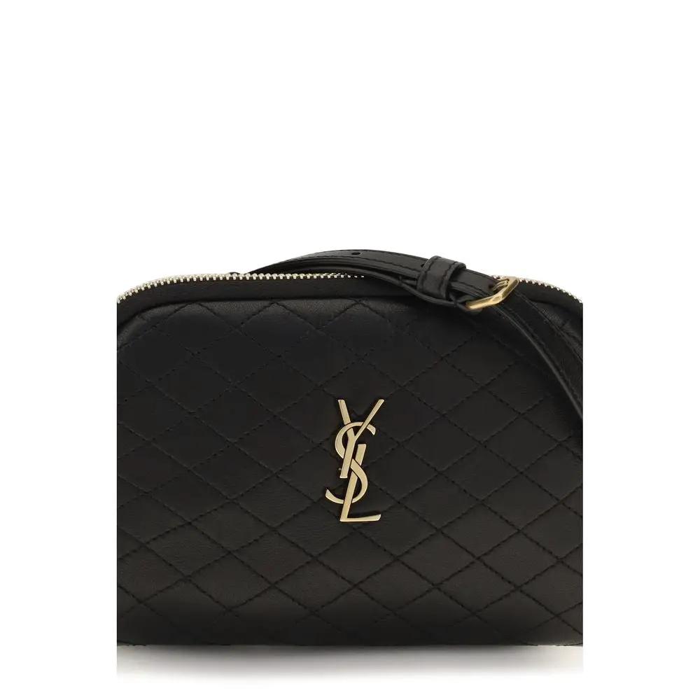 Saint Laurent Saint Laurent Black Calf Leather Bos Taurus Shoulder Bag