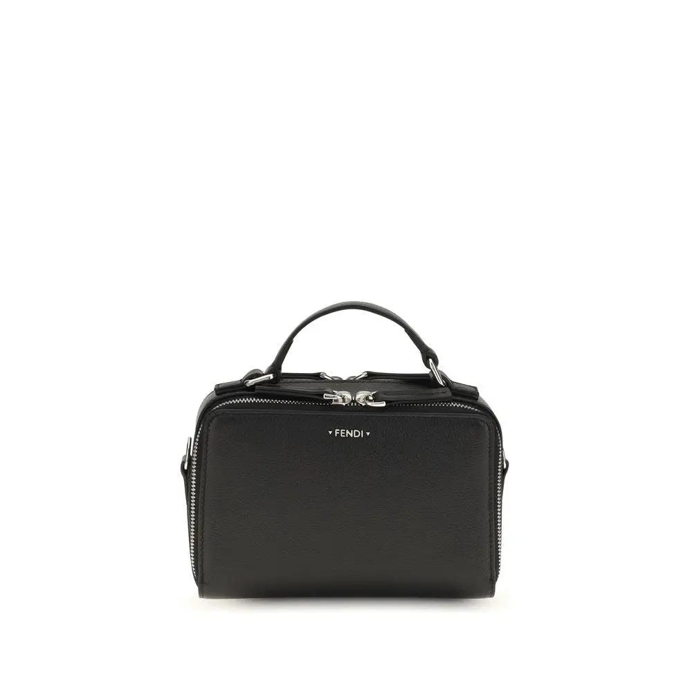 Fendi Black Calf Leather Bos Taurus Shoulder Bag