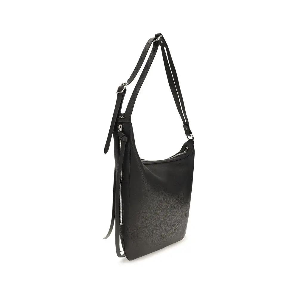 Fendi Fendi Black Calf Leather Bos Taurus Shoulder Bag