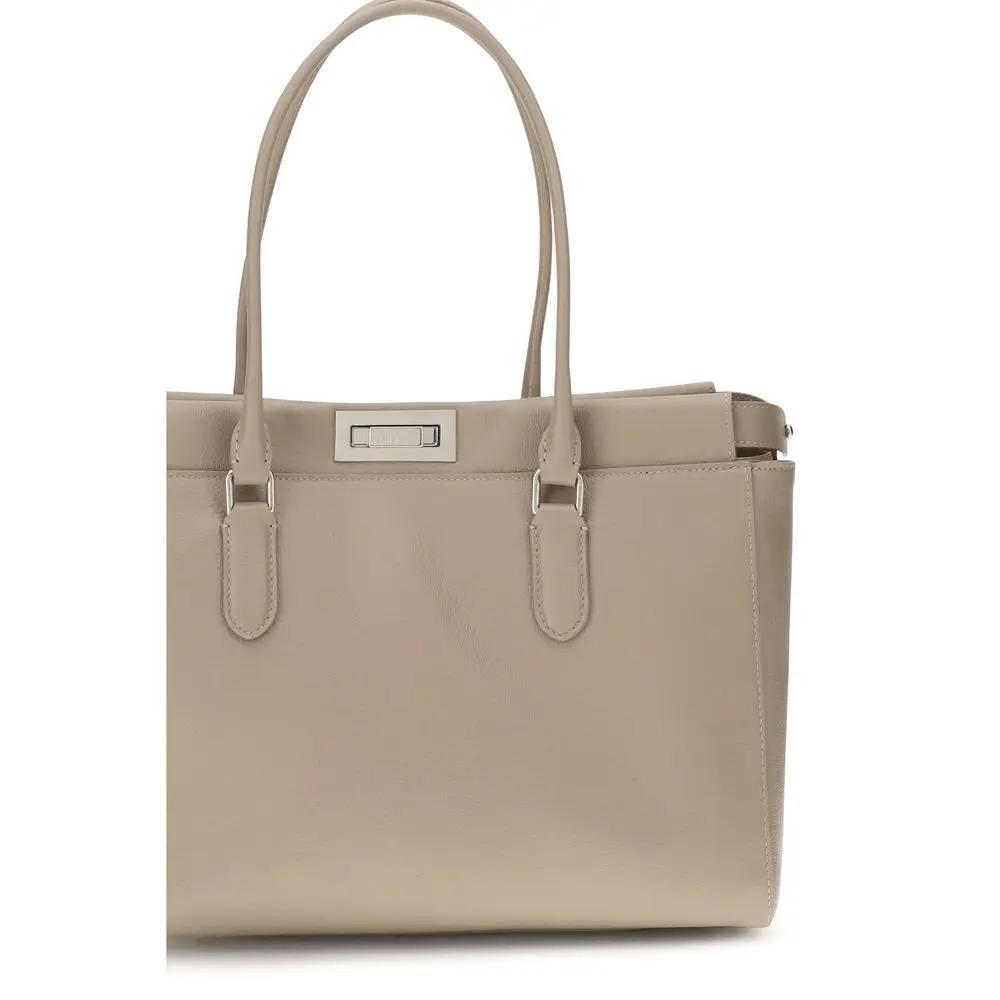 Fendi Fendi Beige Calf Leather Bos Taurus Shoulder Bag
