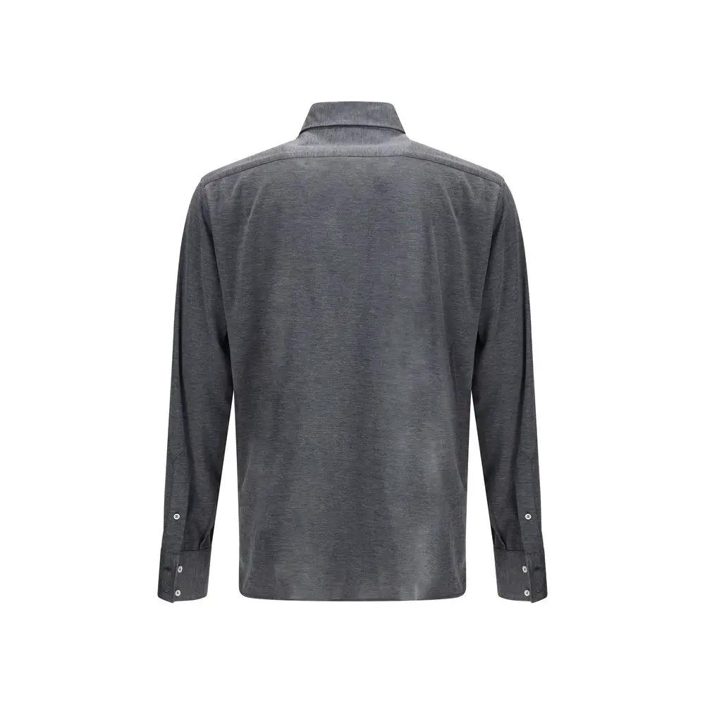 Brunello Cucinelli Brunello Cucinelli Gray Silk Shirt