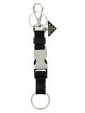 Prada Black Stainless Steel Keychain