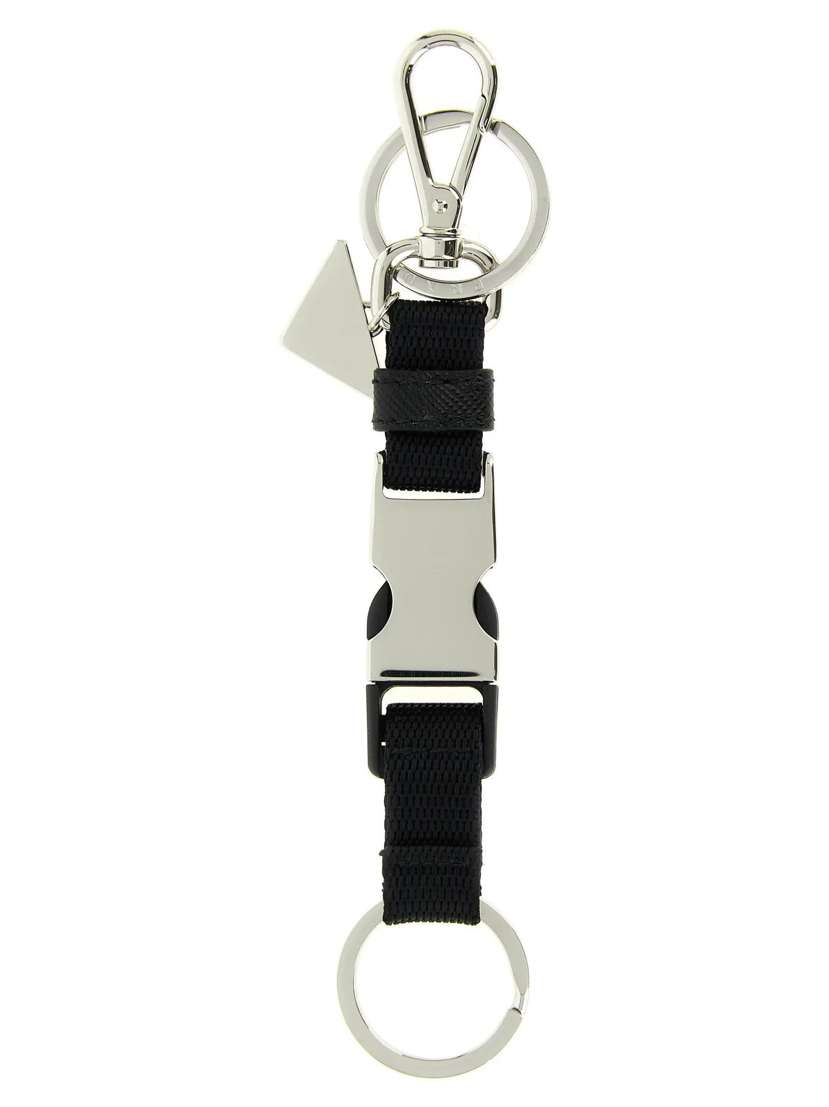 Prada Black Stainless Steel Keychain