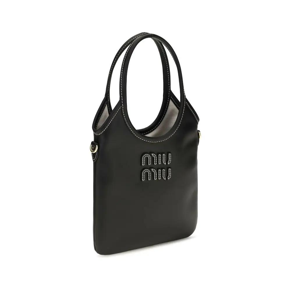 Miu Miu Black Calf Leather Bos Taurus Handbag