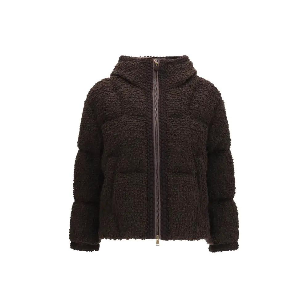 Moncler Brown Wool Oves Aries Full-Length Jacket