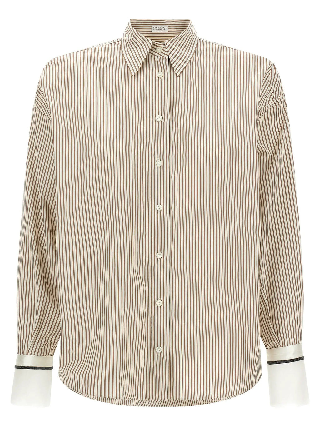 Chemisier en coton beige Brunello Cucinelli