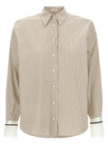 Chemisier en coton beige Brunello Cucinelli